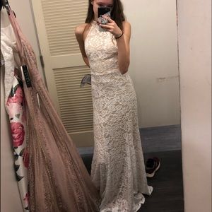 Macy’s white lace prom dress